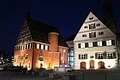 Marktplatz und Rathaus in Bopfingen bei Nacht